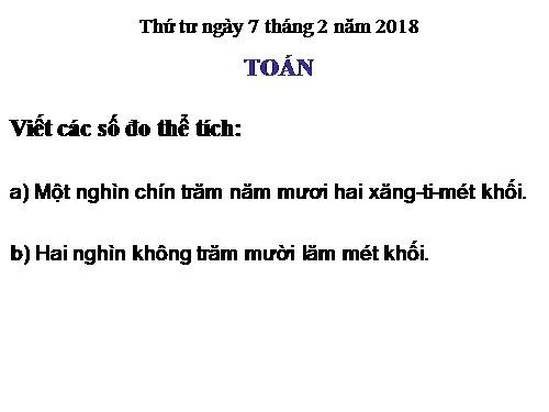 Thể tích hình hộp chữ nhật