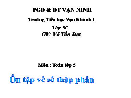 Ôn tập về số thập phân