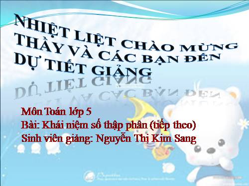 Khái niệm số thập phân (tiếp theo)