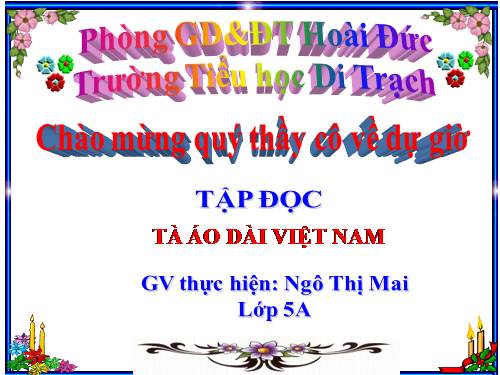Tuần 30. Tà áo dài Việt Nam