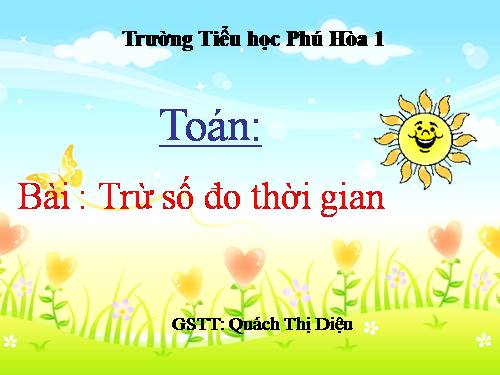Trừ số đo thời gian