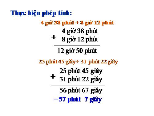 Trừ số đo thời gian