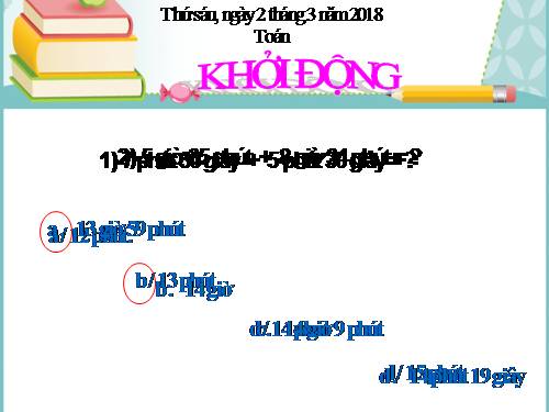 Trừ số đo thời gian