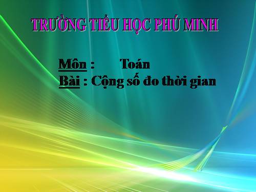 Cộng số đo thời gian