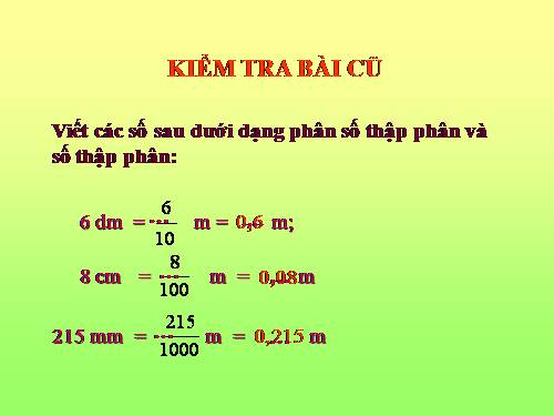 Khái niệm số thập phân (tiếp theo)