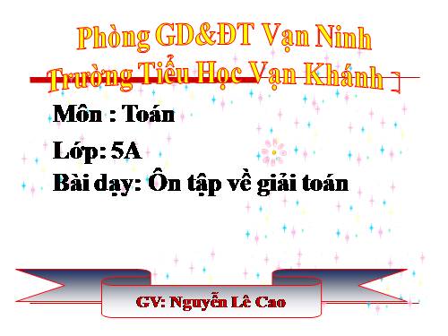 Ôn tập về giải toán