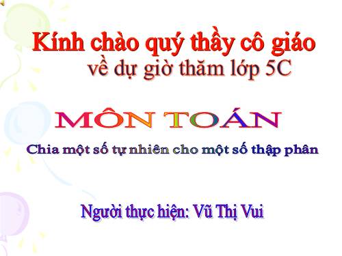 Chia một số tự nhiên cho một số thập phân
