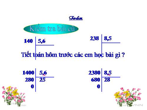 Chia một số thập phân cho một số thập phân