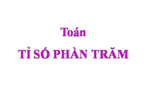 Tỉ số phần trăm