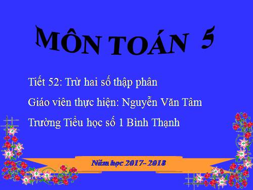Trừ hai số thập phân