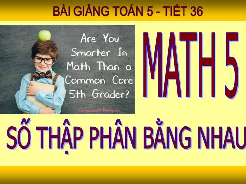 Số thập phân bằng nhau