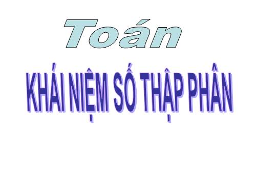 Khái niệm số thập phân
