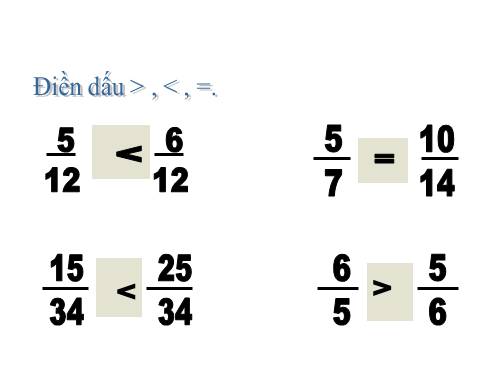 Ôn tập: So sánh hai phân số (tiếp theo)