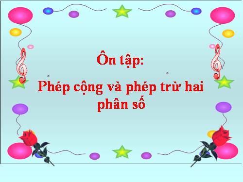 Ôn tập: Phép cộng và phép trừ hai phân số