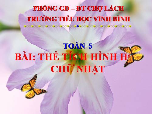 Thể tích hình hộp chữ nhật