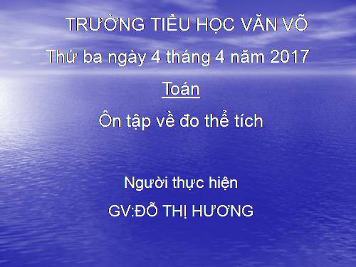 Ôn tập về đo thể tích