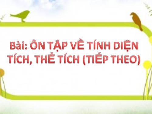 Ôn tập về đo diện tích và đo thể tích (tiếp theo)