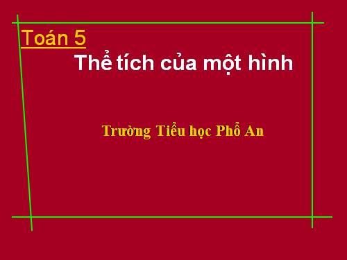 Thể tích của một hình