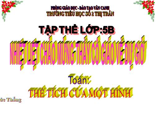 Thể tích của một hình