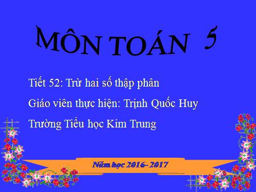Trừ hai số thập phân