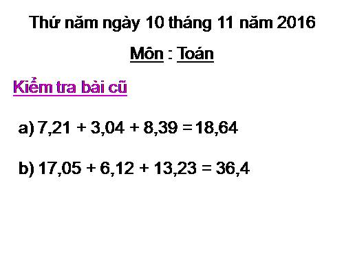 Trừ hai số thập phân