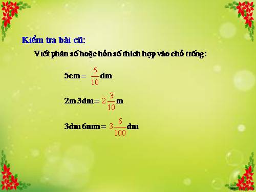 Viết các số đo độ dài dưới dạng số thập phân