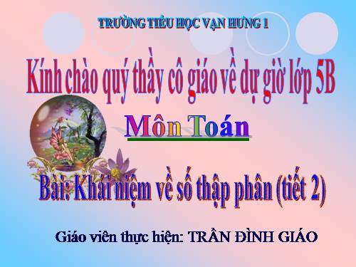 Khái niệm số thập phân