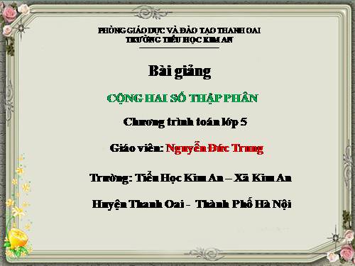Cộng hai số thập phân