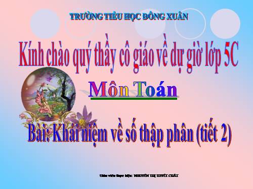 Khái niệm số thập phân (tiếp theo)