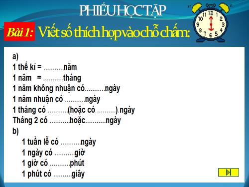 Ôn tập về đo thời gian
