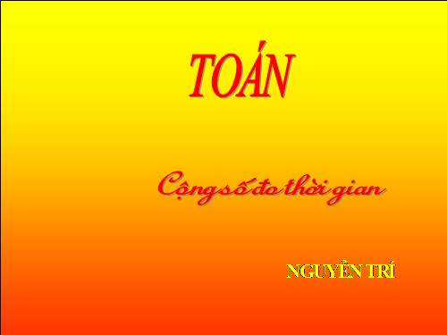 Cộng số đo thời gian