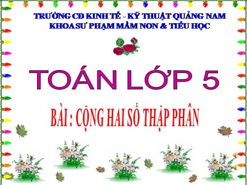 Cộng hai số thập phân