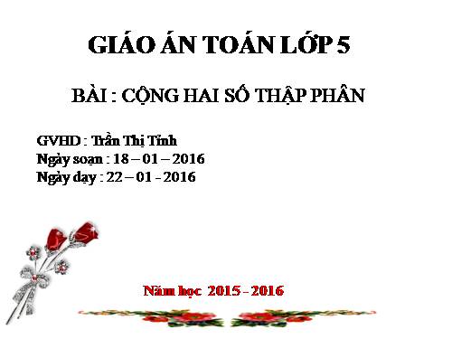 Cộng hai số thập phân