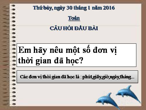 Bảng đơn vị đo thời gian