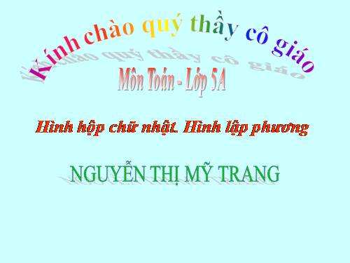 Hình hộp chữ nhật. Hình lập phương