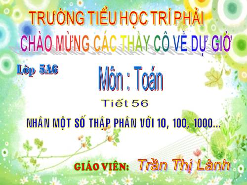 Nhân một số thập phân với 10, 100, 1000,…