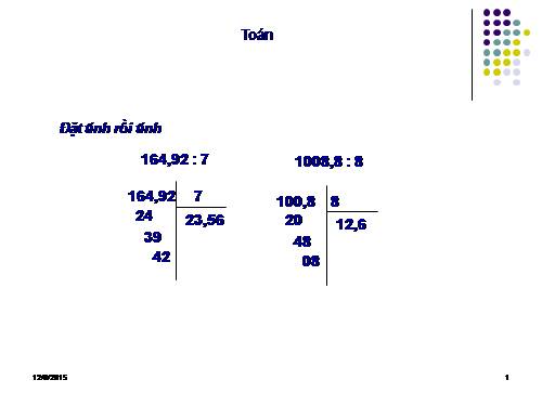 Chia một số thập phân cho 10, 100, 1000,...