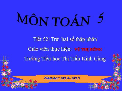 Trừ hai số thập phân