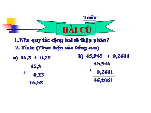 Cộng hai số thập phân