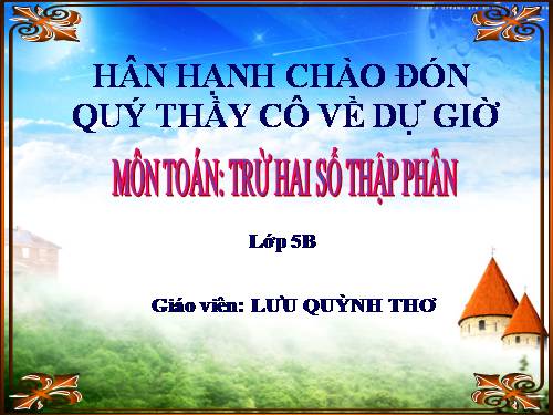 Trừ hai số thập phân