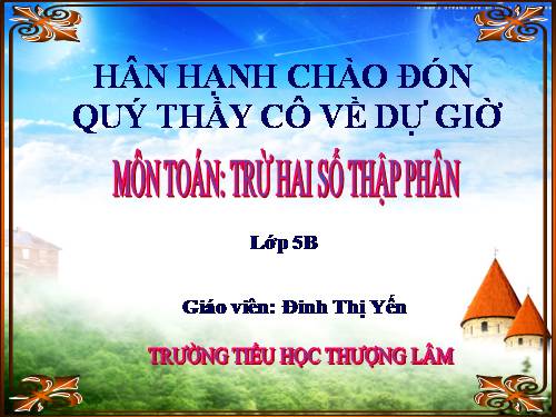 Trừ hai số thập phân