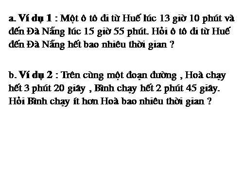 Trừ số đo thời gian