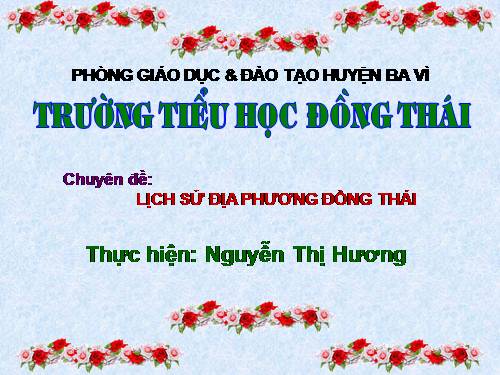 chuyen đề Lịch sử địa phương