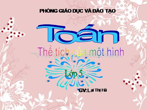 Thể tích của một hình