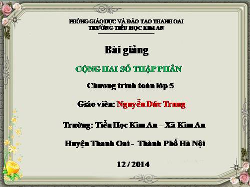 Cộng hai số thập phân