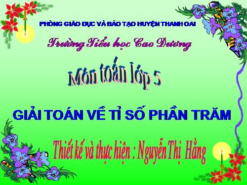 Giải toán về tỉ số phần trăm (tiếp theo)