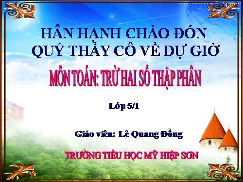 Trừ hai số thập phân