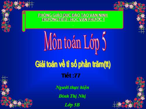 Giải toán về tỉ số phần trăm