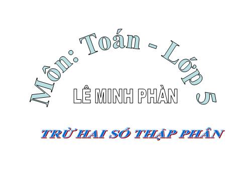 Trừ hai số thập phân