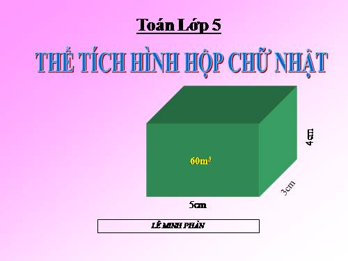 Thể tích hình hộp chữ nhật